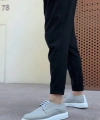 Shoecide Sb0003 Bağcıklı Klasik Spor Gri Renk Keten Yüksek Taban Casual Erkek Ayakkabı
