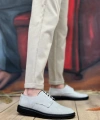 Shoecide Sb0003 Bağcıklı Klasik Spor Gri Renk Siyah Taban Keten Yüksek Taban Casual Erkek Ayakkabı