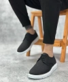Shoecide Sb0003 Bağcıklı Klasik Spor Keten Siyah Beyaz Taban Casual Erkek Ayakkabı