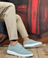 Shoecide Sb0003 Bağcıklı Klasik Spor Keten Turkuaz Yüksek Taban Casual Erkek Ayakkabı