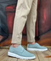 Shoecide Sb0003 Bağcıklı Klasik Spor Keten Turkuaz Yüksek Taban Casual Erkek Ayakkabı