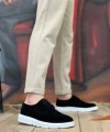 Shoecide Sb0003 Bağcıklı Klasik Spor Süet Siyah Beyaz Yüksek Taban Casual Erkek Ayakkabı