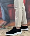 Shoecide Sb0003 Bağcıklı Klasik Spor Süet Siyah Beyaz Yüksek Taban Casual Erkek Ayakkabı