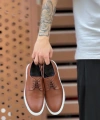 Shoecide Sb0003 Bağcıklı Klasik Taba Beyaz Kalın Taban Casual Erkek Ayakkabı