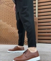 Shoecide Sb0003 Bağcıklı Klasik Taba Beyaz Kalın Taban Casual Erkek Ayakkabı