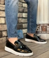 Shoecide Sb0005 Bağcıksız Yüksek Beyaz Taban Klasik Rugan Püsküllü Corcik Erkek Ayakkabı