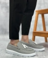 Shoecide Sb0005 Bağcıksız Yüksek Taban Klasik Keten Füme Püsküllü Erkek Ayakkabı