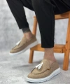 Shoecide Sb0005 Bağcıksız Yüksek Taban Klasik Keten Hardal Püsküllü Erkek Ayakkabı