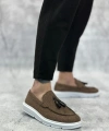 Shoecide Sb0005 Bağcıksız Yüksek Taban Klasik Keten Kahverengi Püsküllü Erkek Ayakkabı