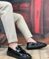 Shoecide Sb0005 Bağcıksız Yüksek Taban Klasik Rugan Kemerli Püsküllü Erkek Ayakkabı