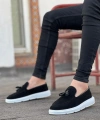 Shoecide Sb0005 Bağcıksız Yüksek Taban Klasik Süet Kemerli Püsküllü Corcik Erkek Ayakkabı