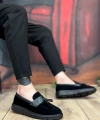 Shoecide Sb0005 Bağcıksız Yüksek Taban Siyah Kemerli Klasik Püsküllü Corcik Erkek Ayakkabı