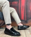 Shoecide Sb0005 Bağcıksız Yüksek Taban Siyah Taban Klasik Süet Detaylı Püsküllü Corcik Erkek Ayakkabı