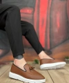 Shoecide Sb0005 Bağcıksız Yüksek Taban Taba Beyaz Klasik Püsküllü Corcik Erkek Ayakkabı