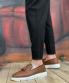 Shoecide Sb0005 Bağcıksız Yüksek Taban Taba Beyaz Klasik Püsküllü Corcik Erkek Ayakkabı