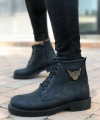 Shoecide Sb0080 Kartal Fermuarlı Siyah Erkek Klasik Spor Klasik Yarım Bilek Bot