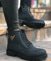 Shoecide Sb0080 Kartal Fermuarlı Siyah Erkek Klasik Spor Klasik Yarım Bilek Bot