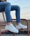 Shoecide Sb0104 Bağcıklı Beyaz Cilt Deri Spor Klasik Erkek Ayakkabı