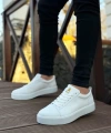 Shoecide Sb0104 Bağcıklı Beyaz Cilt  Spor Klasik Erkek Ayakkabı
