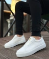 Shoecide Sb0104 Bağcıklı Beyaz Cilt  Spor Klasik Erkek Ayakkabı