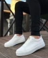 Shoecide Sb0104 Bağcıklı Beyaz Cilt  Spor Klasik Erkek Ayakkabı