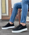 Shoecide Sb0104 Bağcıklı  Nubuk Spor Klasik Siyah Erkek Ayakkabı