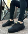 Shoecide Sb0104 Bağcıklı Siyah Cilt  Spor Klasik Erkek Ayakkabı