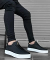 Shoecide Sb0104 Bağcıklı Siyah Cilt  Spor Klasik Erkek Ayakkabı