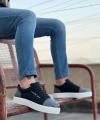 Shoecide Sb0104 Bağcıklı Siyah Ekose Süet Beyaz Taban Spor Klasik Erkek Ayakkabı