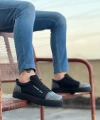 Shoecide Sb0104 Bağcıklı Siyah Ekose Süet Siyah Taban Spor Klasik Erkek Ayakkabı