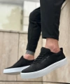 Shoecide Sb0104 Bağcıklı Siyah Süet Beyaz Taban Spor Klasik Erkek Ayakkabı
