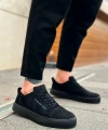Shoecide Sb0104 Bağcıklı Siyah Süet Spor Klasik Erkek Ayakkabı