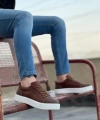 Shoecide Sb0104 Bağcıklı Taba Ekose Spor Klasik Erkek Ayakkabı