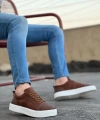 Shoecide Sb0104 Bağcıklı Taba Ekose Spor Klasik Erkek Ayakkabı