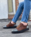 Shoecide Sb0104 Bağcıklı Taba Ekose Süet Siyah Taban Spor Klasik Erkek Ayakkabı