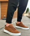 Shoecide Sb0104 Bağcıklı Taba Süet Beyaz Taban Spor Klasik Erkek Ayakkabı