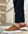 Shoecide Sb0104 Bağcıklı Taba Süet Beyaz Taban Spor Klasik Erkek Ayakkabı