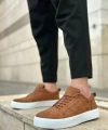 Shoecide Sb0104 Bağcıklı Taba Süet Beyaz Taban Spor Klasik Erkek Ayakkabı