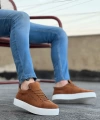 Shoecide Sb0104 Bağcıklı Taba Süet Beyaz Taban Spor Klasik Erkek Ayakkabı
