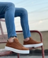 Shoecide Sb0104 Bağcıklı Taba Süet Beyaz Taban Spor Klasik Erkek Ayakkabı
