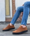 Shoecide Sb0104 Bağcıklı Taba Süet Siyah Taban Spor Klasik Erkek Ayakkabı