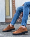 Shoecide Sb0104 Bağcıklı Taba Süet Siyah Taban Spor Klasik Erkek Ayakkabı