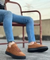 Shoecide Sb0104 Bağcıklı Taba Süet Siyah Taban Spor Klasik Erkek Ayakkabı