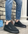 Shoecide Sb0134 Boa Kalın Yüksek Taban Çapraz Bant Siyah Erkek Ayakkabı