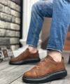 Shoecide Sb0134 Boa Kalın Yüksek Taban Çapraz Bant Taba Siyah Erkek Ayakkabı