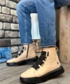 Shoecide Sb0142 Bantlı Erkek Yüksek Taban Krem Spor Bot