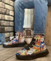 Shoecide Sb0142 Bantlı Erkek Yüksek Taban Popart Model Spor Bot