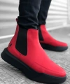 Shoecide Sb0150 Bağcıksız Bantlı Erkek Yüksek Taban Kırmızı Spor Bot