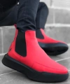Shoecide Sb0150 Bağcıksız Bantlı Erkek Yüksek Taban Kırmızı Spor Bot