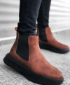 Shoecide Sb0150 Bağcıksız Bantlı Erkek Yüksek Taban Taba Spor Bot